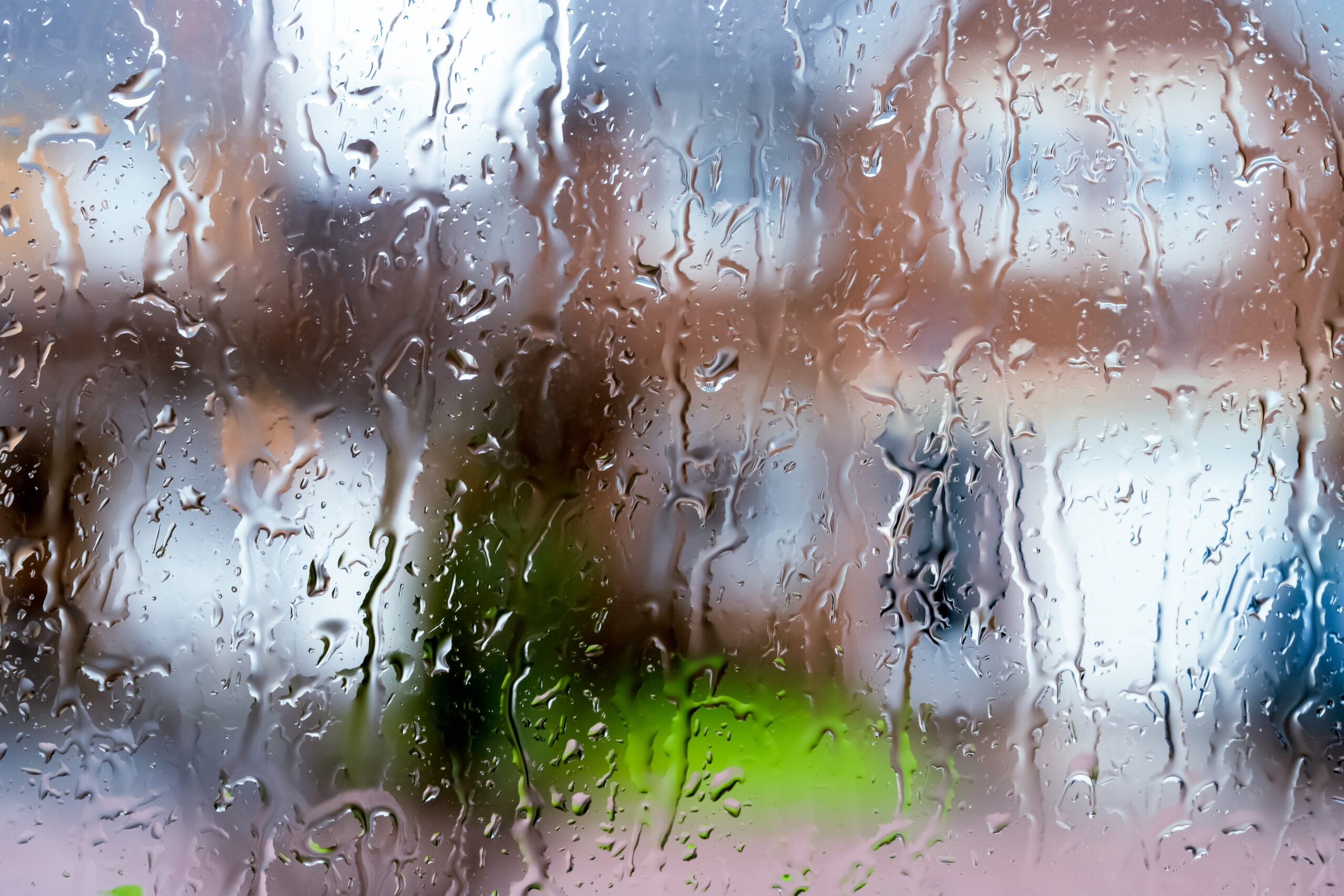 Rain drops on window glass